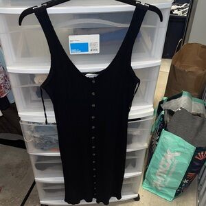 American Eagle Outfitters Black Button-Down Tank Top